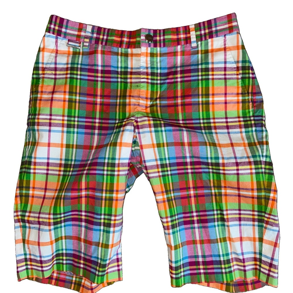 Lauren Ralph Lauren Active LRL Womens 6 Golf Bermuda Madras Plaid Shorts